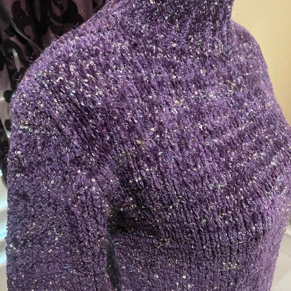 Worthington Deep Purple Textured High Neck Sweater